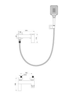 Смеситель для ванны с душем Wonzon & Woghand Cube WW-88639016-BG брашированное золото
